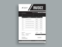 Professional Invoice Design. Business invoice form template. money bills or pricelist and payment agreement design templates. vector