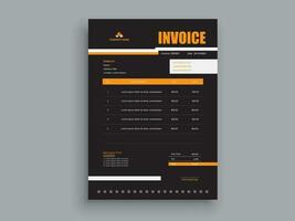 Professional Invoice Design. Business invoice form template. money bills or pricelist and payment agreement design templates. vector