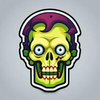 AI generated Zombie Undead Portrait Avatar Clip Art Gamer Icon Sticker Decoration Simple Background photo