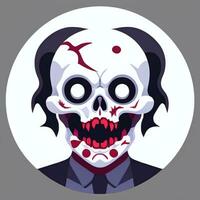 AI generated Zombie Undead Portrait Avatar Clip Art Gamer Icon Sticker Decoration Simple Background photo