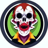 AI generated Zombie Undead Portrait Avatar Clip Art Gamer Icon Sticker Decoration Simple Background photo