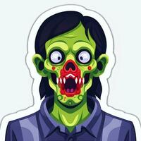 AI generated Zombie Undead Portrait Avatar Clip Art Gamer Icon Sticker Decoration Simple Background photo