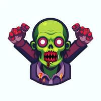 ai generado zombi muertos vivientes retrato avatar acortar Arte jugador icono pegatina decoración sencillo antecedentes foto