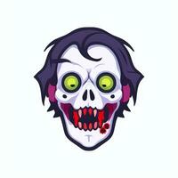 AI generated Zombie Undead Portrait Avatar Clip Art Gamer Icon Sticker Decoration Simple Background photo