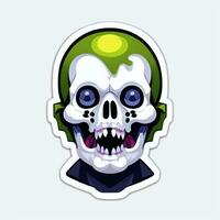 AI generated Zombie Undead Portrait Avatar Clip Art Gamer Icon Sticker Decoration Simple Background photo