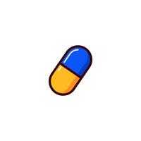 Medicine capsule icon with Simple colorfull style Vector Illustration