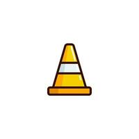 Traffic cone icon with Simple colorfull style Vector Illustration