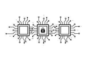 Vector security circuit board with log  pattern on a white screen for background technology