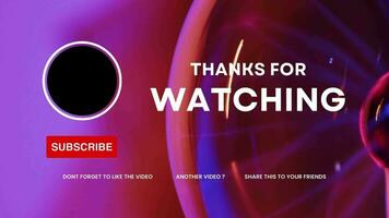 Thanks for watching video template. social media template.