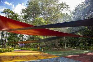 Shade Structure Tent at Purwodadi Botanical Gardens, Malang, East Java photo