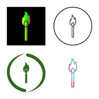 Unique Lit Matchstick Vector Icon