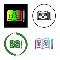 Unique Pencil and Book Vector Icon