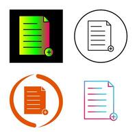 Unique Add File Vector Icon