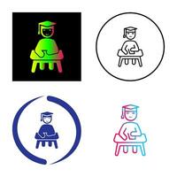 Unique Studying on Desk Vector Icon