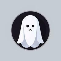 AI generated Ghost Avatar Icon Clip Art Sticker Decoration Simple Background photo