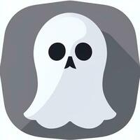 AI generated Ghost Avatar Icon Clip Art Sticker Decoration Simple Background photo