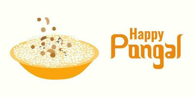 Happy Pongal harvest festival in India celebrate. vector