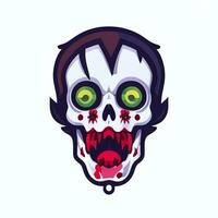 AI generated Zombie Undead Portrait Avatar Clip Art Gamer Icon Sticker Decoration Simple Background photo