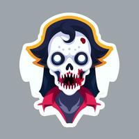 AI generated Zombie Undead Portrait Avatar Clip Art Gamer Icon Sticker Decoration Simple Background photo