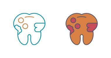 icono de vector de caries