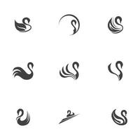 Swan logo and symbol images illustration design vector