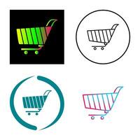 icono de vector de carrito de compras único