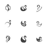 Swan logo and symbol images illustration design vector