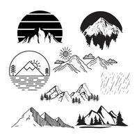 Mountain icon Logo Pro Vector Set.