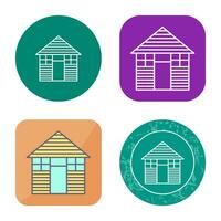 Wood Cabin Vector Icon