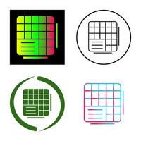 Table Data Vector Icon