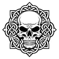 Skull in celtic knot style vector