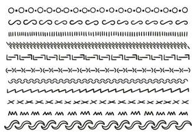 Lines set in different styles. Circles, random lines, waves, arabesques, ornaments etc. vector