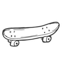 Skateboard icon in sketchy style. Hand drawn vector illustration