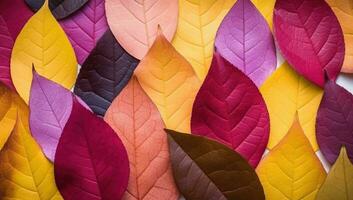 Colorful Autumn Leaves Background. AI Generated. photo