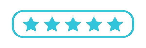 Evaluation stars, Five Stars review rating icon - rating sign, from blue icon set vector