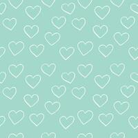 Nostalgic Heart background vector. Seamless, pattern. Hand drawn crayon hearts. vector