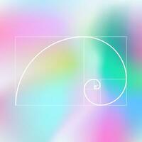 Background with Golden ratio proportion, Fibonacci sequence, golden spiral vector