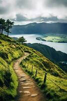 Beautiful landscape of Azores islands AI generated photo