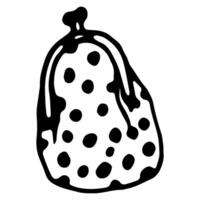 vector bag with polka dots in doodle style in black color