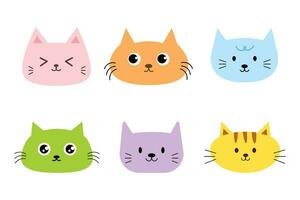 Cute cat face for element, illustration, decoration, sticker, note vector