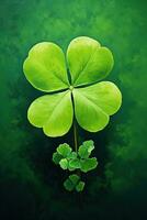 St. Patrick's day background with clover leaves AI generated photo