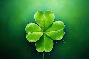 St. Patrick's day background with clover leaves AI generated photo