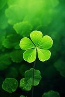 St. Patrick's day background with clover leaves AI generated photo