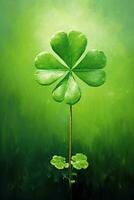 St. Patrick's day background with clover leaves AI generated photo