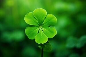 St. Patrick's day background with clover leaves AI generated photo