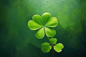 St. Patrick's day background with clover leaves AI generated photo