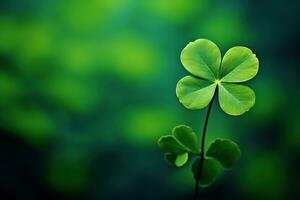 St. Patrick's day background with clover leaves AI generated photo