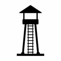 Watchtower silhouette vector. Guard tower silhouette can be used as icon, symbol or sign. Guard post icon vector for design of military, security or defense