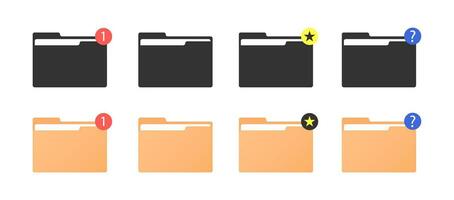 Set of modern folders icons for UI UX vector