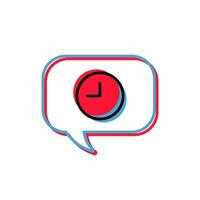 Message waiting icon with clock vector